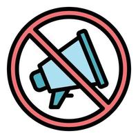 No megaphone use icon color outline vector