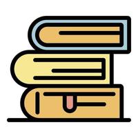 Stack of books icon color outline vector