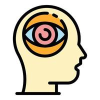 Eye mind life skill icon color outline vector