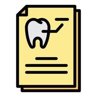 Tooth card icon color outline vector
