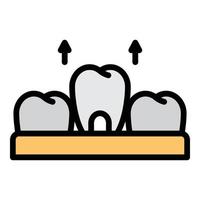 Removal of a tooth icon color outline vector