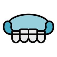 Upper row of teeth icon color outline vector