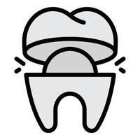 Cutaway tooth icon color outline vector