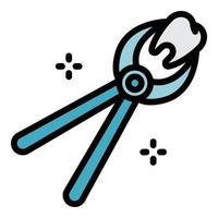 Tooth extraction pliers icon color outline vector