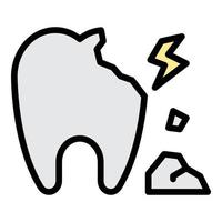 Spoiled tooth icon color outline vector