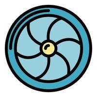 Aviation turbine icon color outline vector