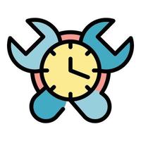 Alarm clock repair icon color outline vector