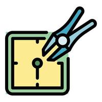 Pliers watch repair icon color outline vector