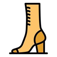 Woman shoe repair icon color outline vector