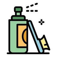 Shoe spray brush icon color outline vector