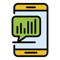 Smartphone audit icon color outline vector