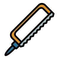 Metal hand saw icon color outline vector