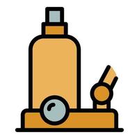 Hydraulic jack equipment icon color outline vector