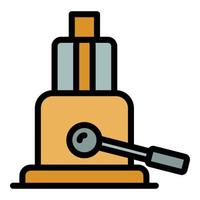 Hydraulic jack icon color outline vector