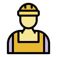 Builder avatar icon color outline vector