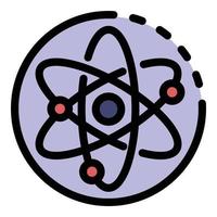 átomo exploración icono color contorno vector