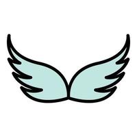 Retro wings icon color outline vector