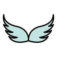 Retro wings icon color outline vector