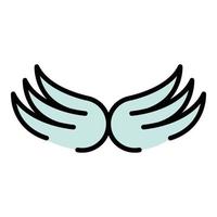 Bird wings icon color outline vector