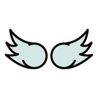 Fly wings icon color outline vector