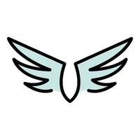 Art wings icon color outline vector