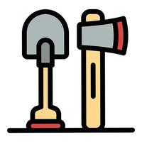vector de contorno de color de icono de herramientas de reparador de baño