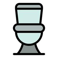 Apartment toilet icon color outline vector