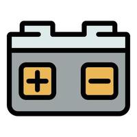 Car battery icon color outline vector