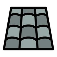 Rectangular roof tiles icon color outline vector
