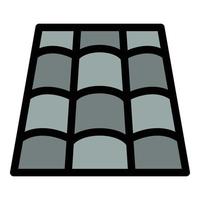 Rectangular roof tiles icon color outline vector