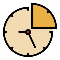 Quarter of an hour icon color outline vector