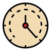 vector de contorno de color de icono de reloj analógico