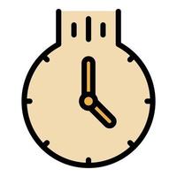 vector de contorno de color de icono de reloj cayendo