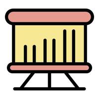 Flipchart chart icon color outline vector