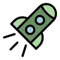 Rocket icon color outline vector