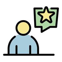 Person review icon color outline vector