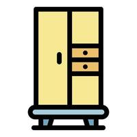 Modern wardrobe icon color outline vector