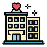 Social service building icon color outline vector