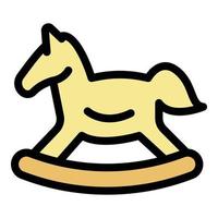 Balance kid horse icon color outline vector