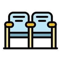 Theatre chairs icon color outline vector