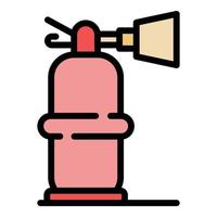 Safety fire extinguisher icon color outline vector