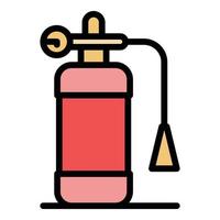 Help fire extinguisher icon color outline vector