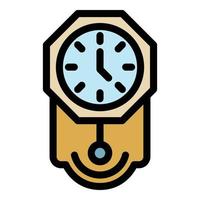 Pendulum clock icon color outline vector