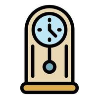 Time pendulum clock icon color outline vector