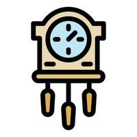 Kinetic pendulum clock icon color outline vector