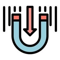 Gravity drop magnet icon color outline vector