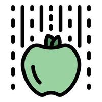 vector de contorno de color de icono de caída de manzana