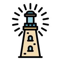 Lighthouse icon color outline vector