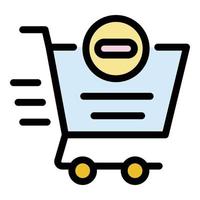 Fast restriction shop cart icon color outline vector