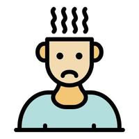 Man fever icon color outline vector